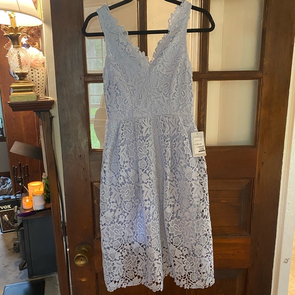 ASTR The Label V-Neck Lace Fit & Flare Dress - Picture 3 of 7